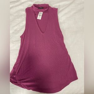 New Express keyhole sleeveless tank top Plum Purple